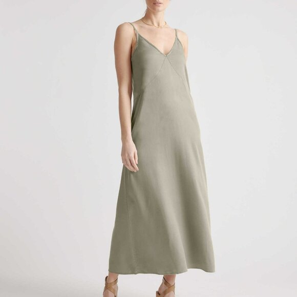 Quince Dresses & Skirts - Quince Vintage Wash Tencel Maxi Slip Dress, Olive, Size Large